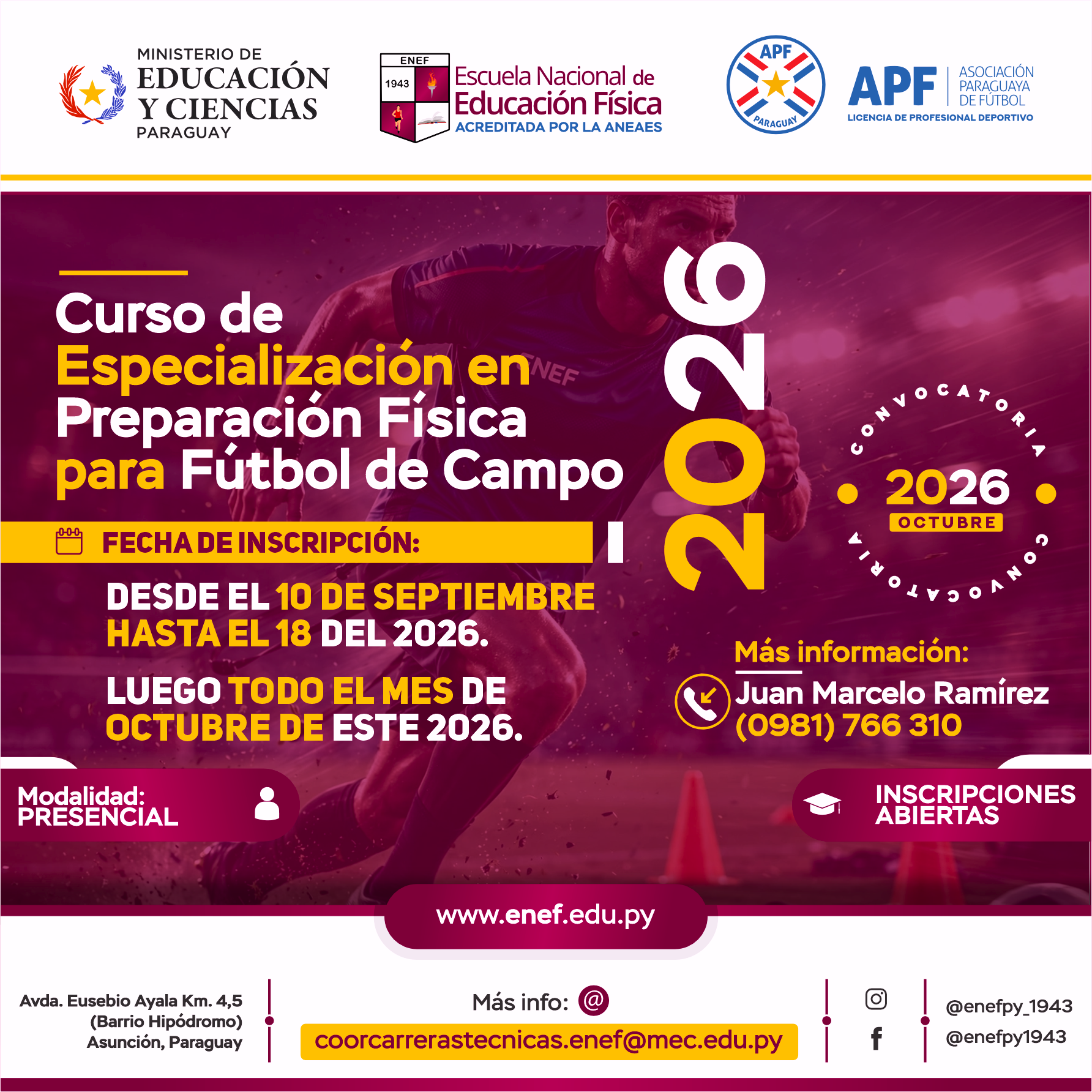 Curso de Especialización en Preparación Física para Fútbol de Campo